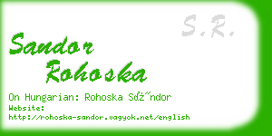 sandor rohoska business card